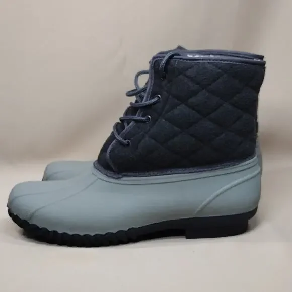 Sociology Gray Black Winter Outdoor Faux Fur Lined Rubber Weather Boots - Picture 4 of 8